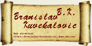 Branislav Kuvekalović vizit kartica